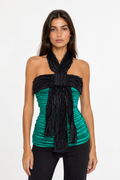 D&g vintage green silk bustier top