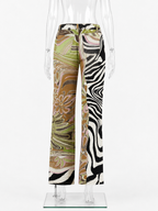 Roberto Cavalli SS 2004 zebra floral multicolored jeans