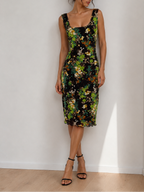D&g floral silk dress 2000s