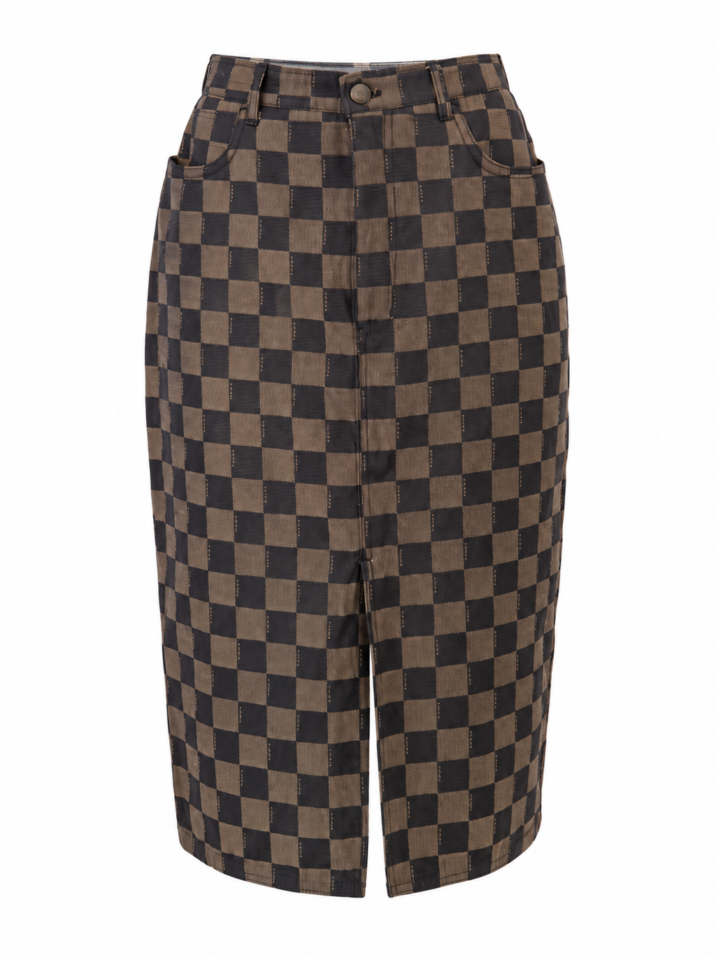 Fendi 90s checkerboard zucca knee-length skirt