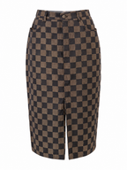 Fendi 90s checkerboard zucca knee-length skirt