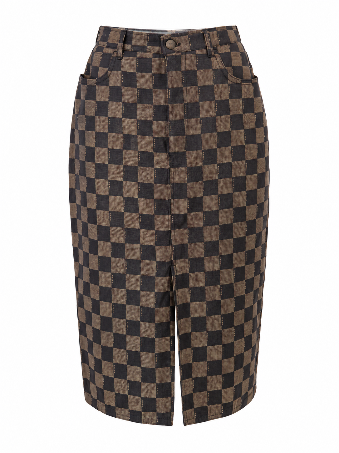 Fendi 90s checkerboard zucca knee-length skirt