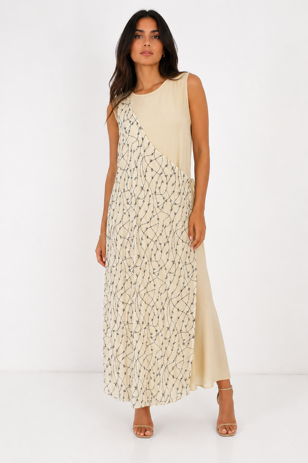 Cerruti 1881 SS 1997 Runway silk beaded embroidered dress