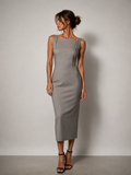 Dolce & Gabbana silver midi dress