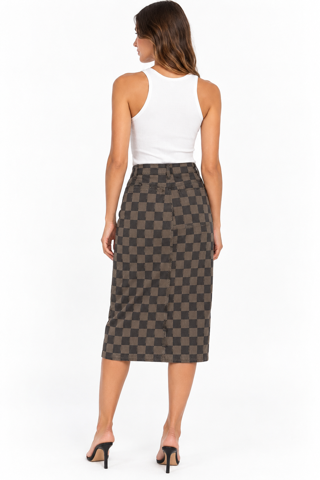 Fendi 90s checkerboard zucca knee-length skirt