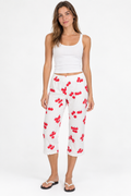 Moschino cherry print white pants 2000s