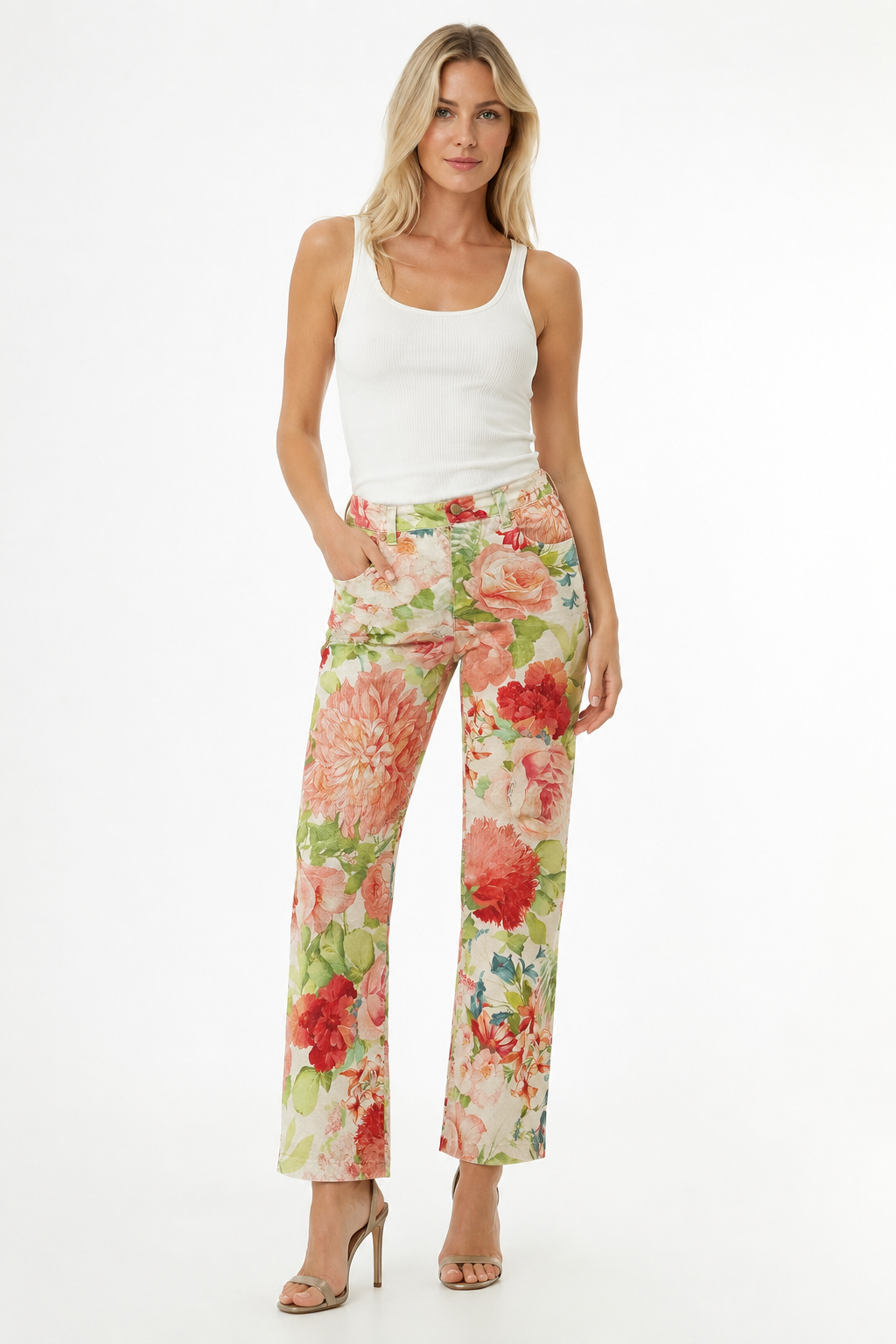 Roberto Cavalli SS 2000 floral denim jeans