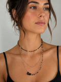 Necklace unique piece semi-precious stone crystals