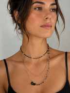 Necklace unique piece semi-precious stone crystals