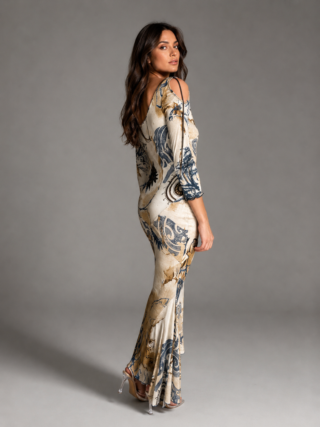 Class Cavalli 2003 Tattoo maxi dress
