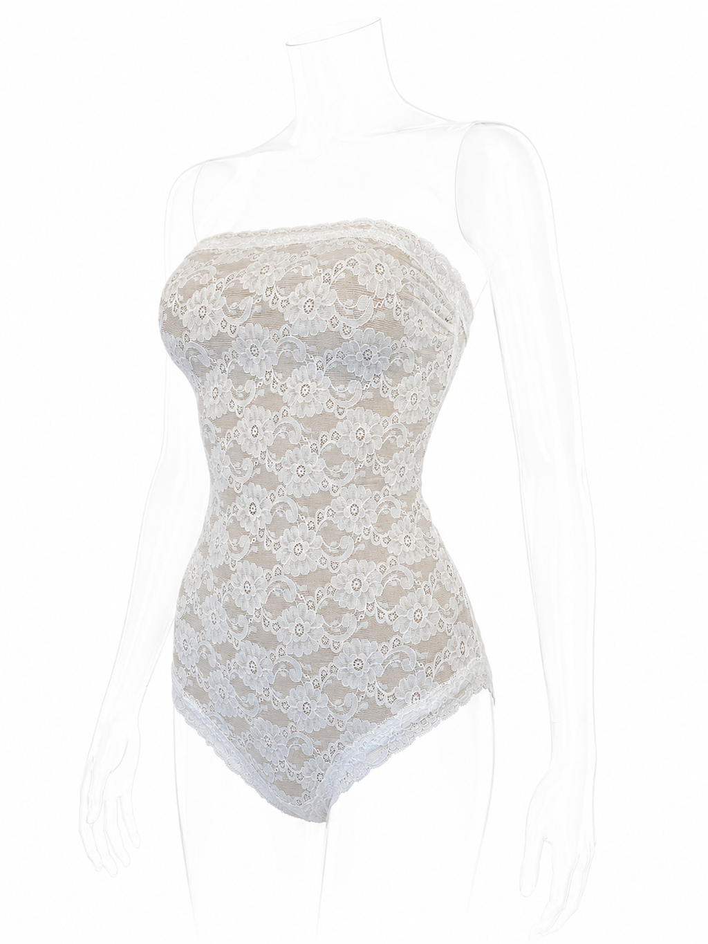 90s white lace bodysuit La Perla