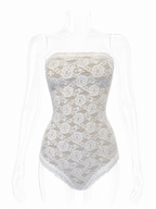 90s white lace bodysuit La Perla