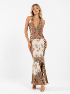 Class Cavalli S/S 2004 maxi halter dress