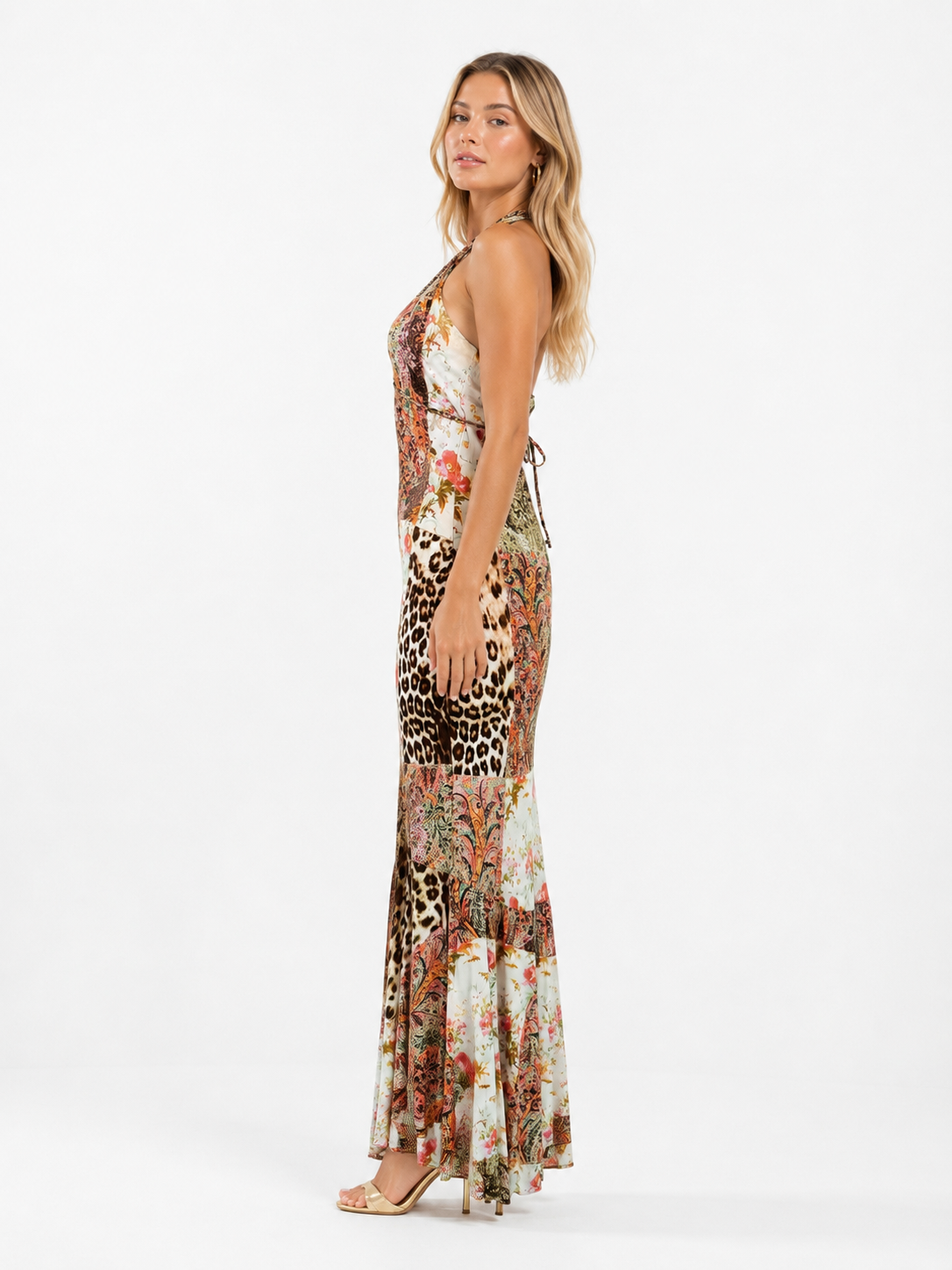 Class Cavalli S/S 2004 maxi halter dress