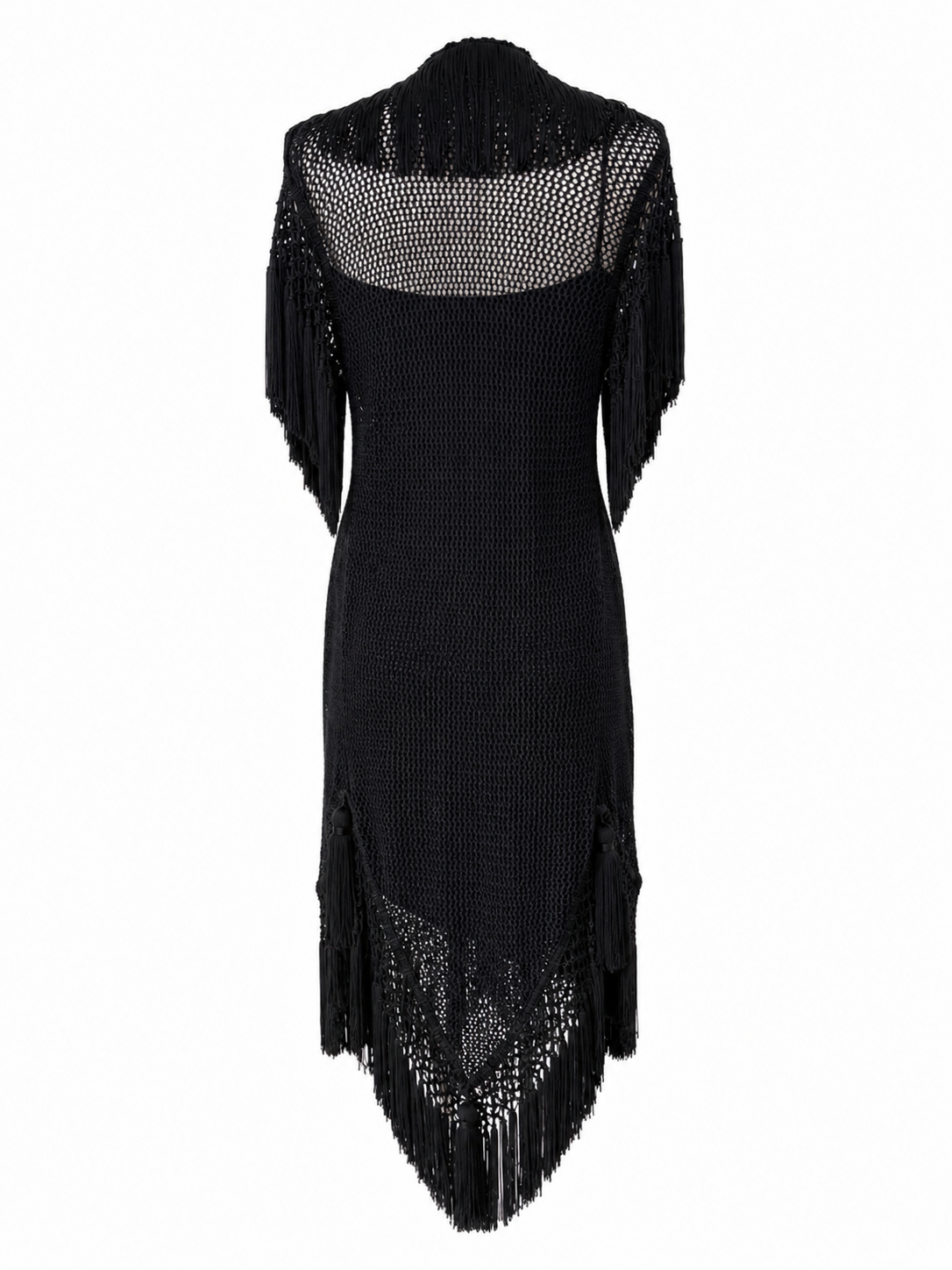 Moschino Couture 90s mini fringe flapper dress
