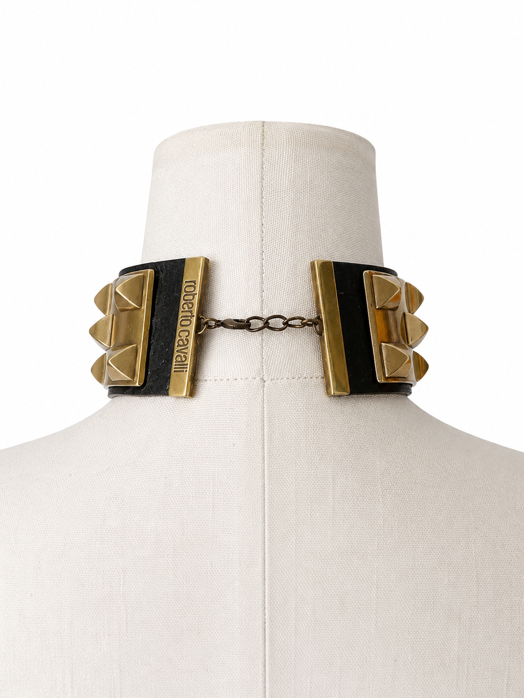Rare Roberto Cavalli F/W 2003 leather choker Runway