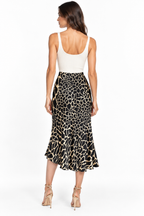 Roberto Cavalli FW 2000 silk giraffe print skirt Runway