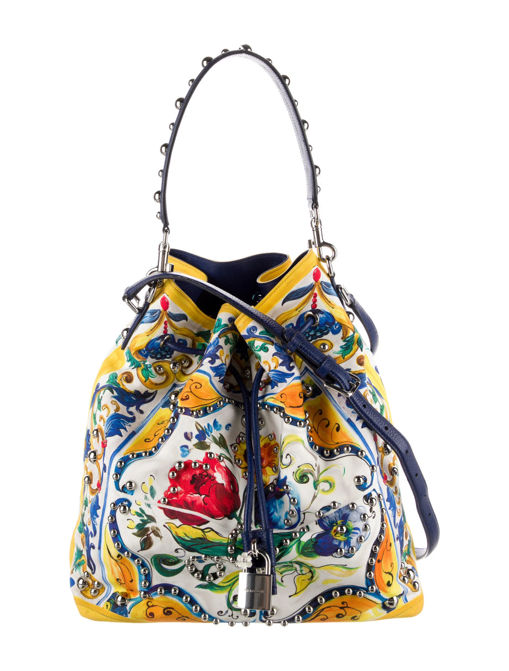 Dolce & Gabbana SS 2017 maiolica bucket bag canvas