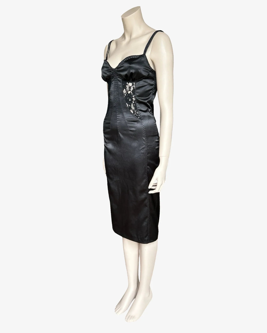 Dolce & Gabbana FW 2003 satin black dress