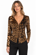 Roberto Cavalli cardigan FW 2000 Leo print velvet