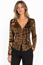Roberto Cavalli cardigan FW 2000 Leo print velvet