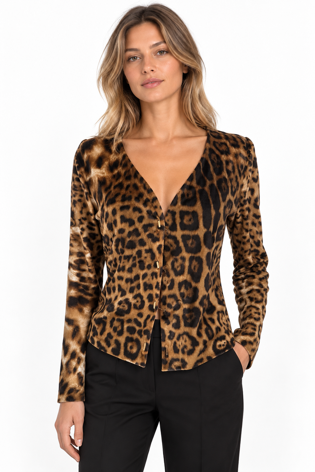 Roberto Cavalli cardigan FW 2000 Leo print velvet