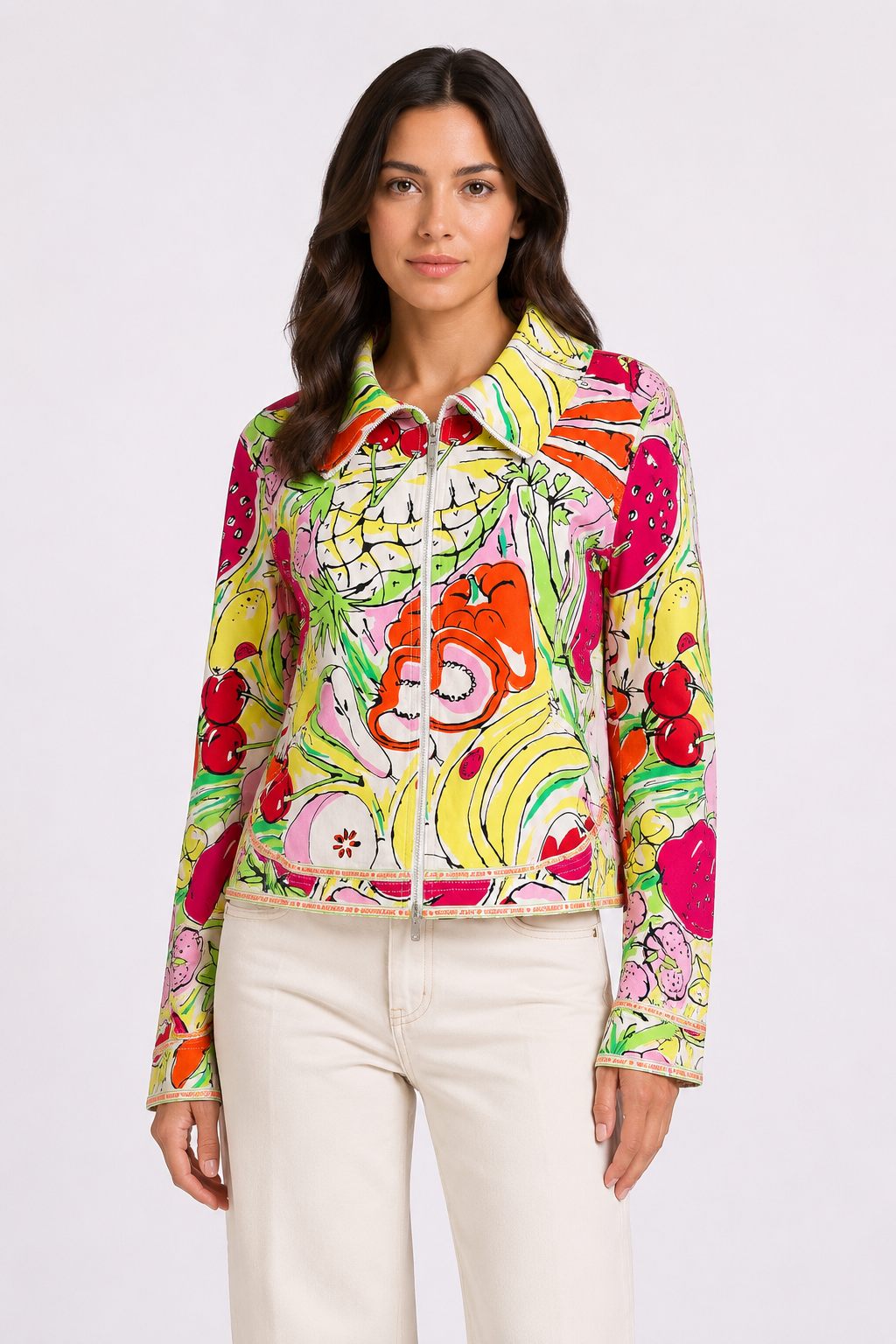 Moschino zipper jacket with fruits veggie print vintage