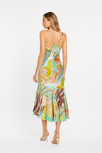 Class Cavalli multicolor silk mid-length dress