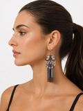 Earrings fringe pendant stones