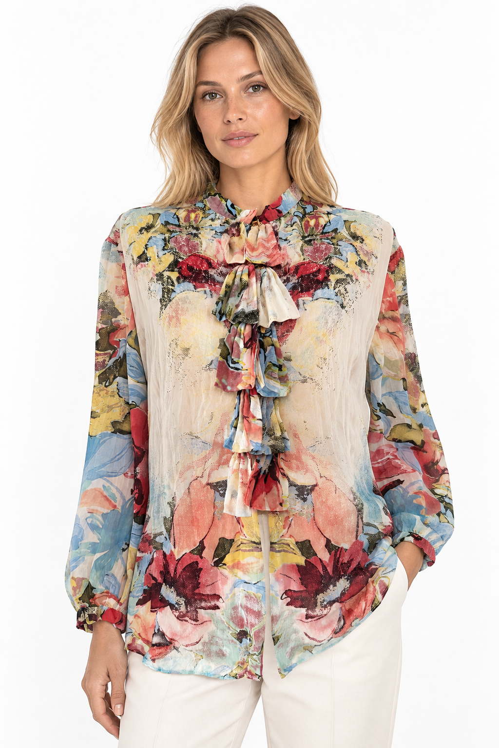 Roberto Cavalli SS 2003 silk shirt floral print