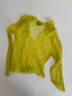 Rare Fendi SS 2000 Runway silk yellow chiffon blouse