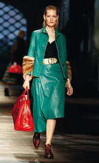 Prada FW 2013 leather midi skirt
