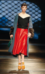 Prada FW 2013 leather midi skirt