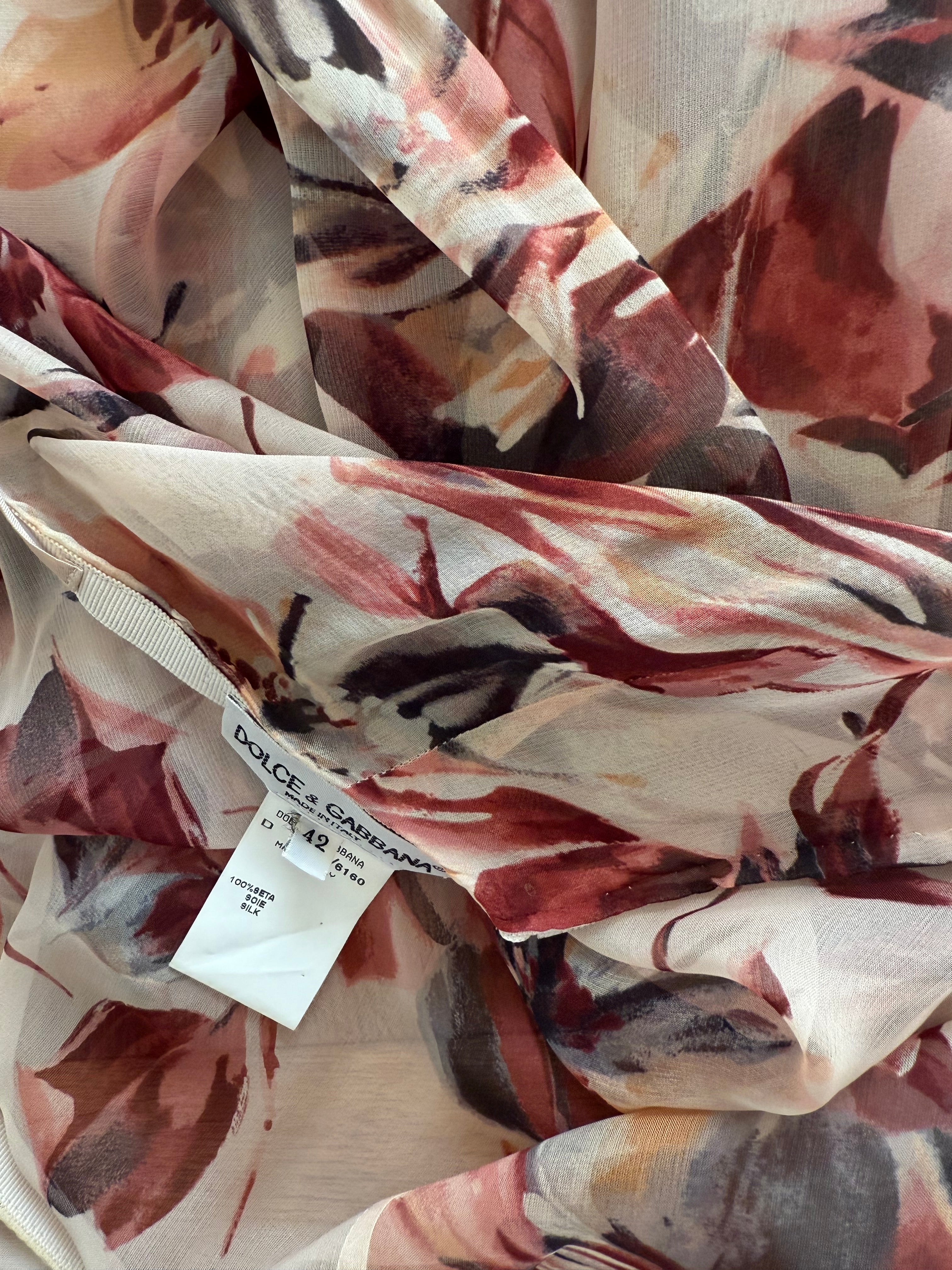 Rare Dolce & Gabbana SS 1997 Runway floral silk print long skirt