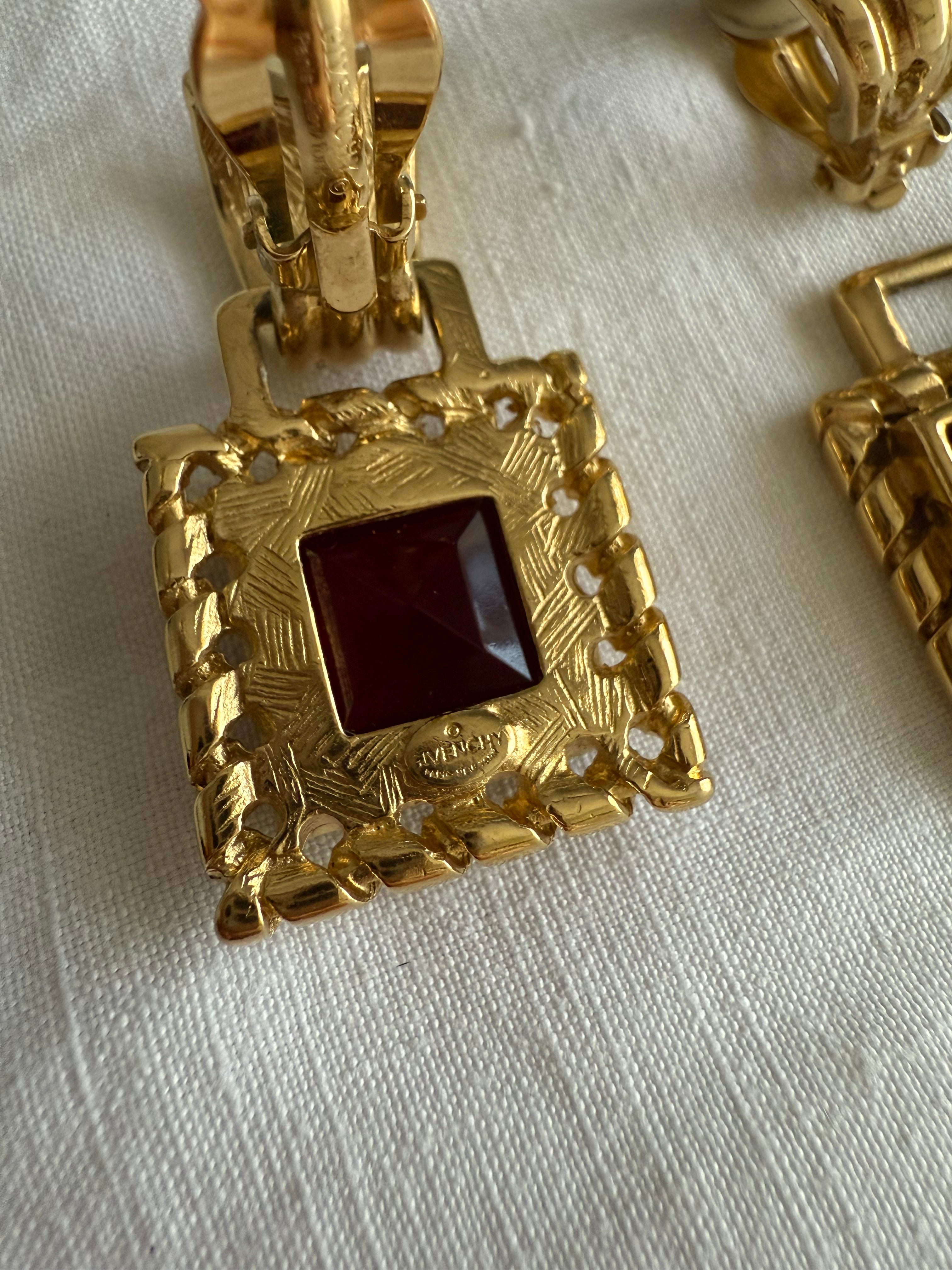 Givenchy gold clip 90s earrings