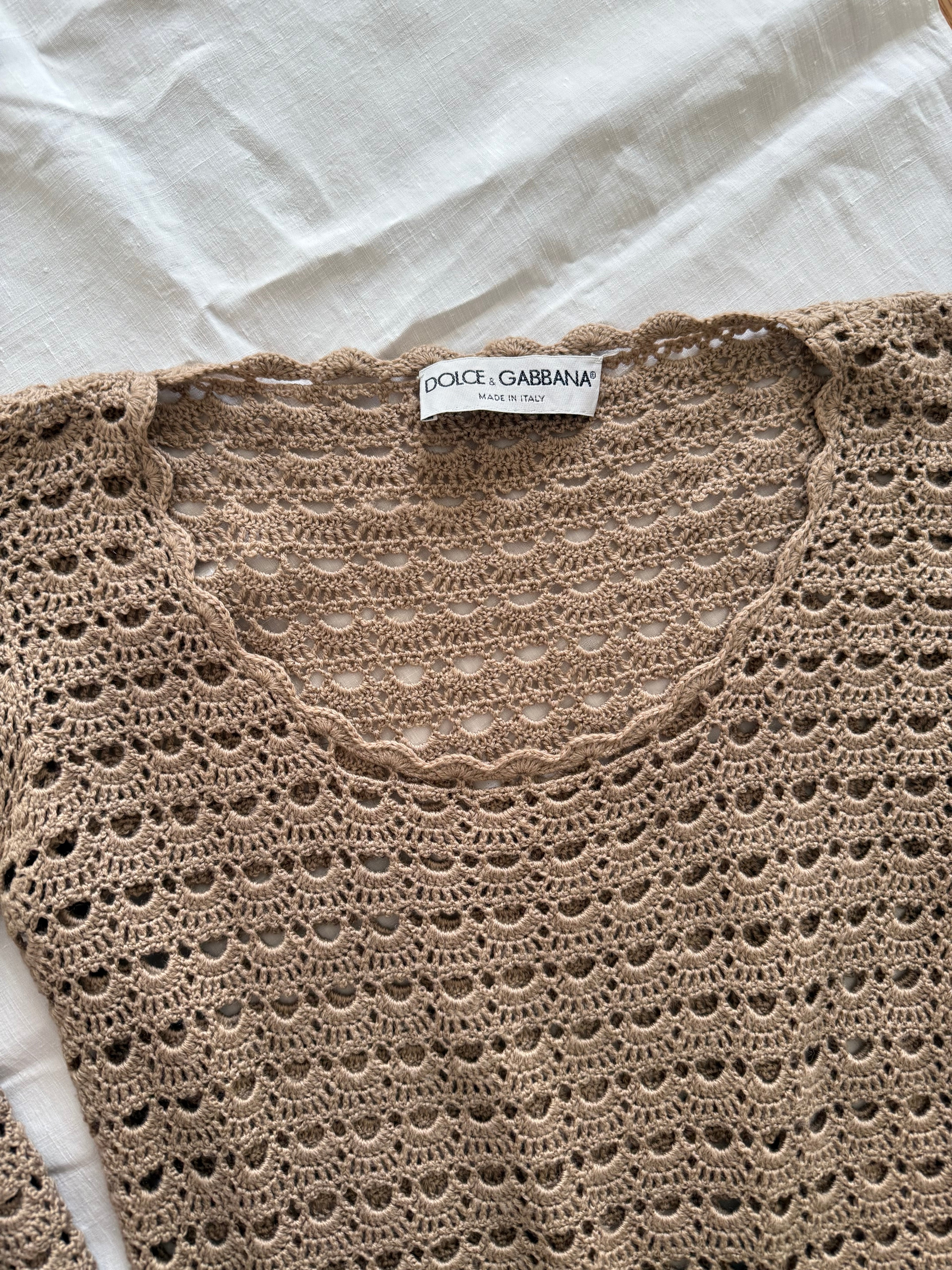 Dolce & Gabbana SS 1997 perforated wool sweater