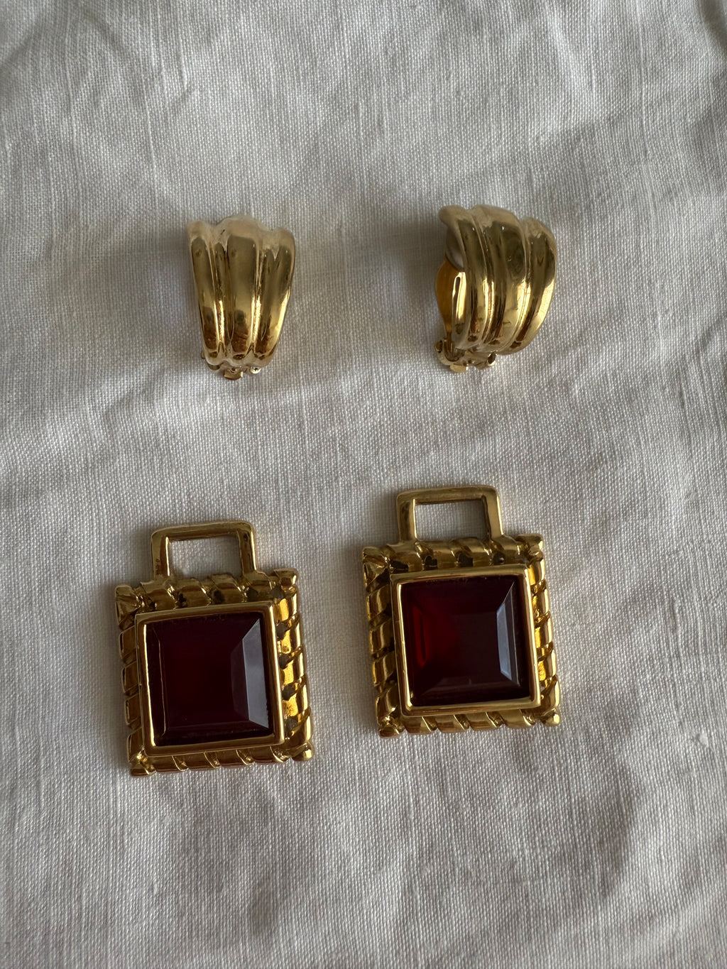 Givenchy gold clip 90s earrings