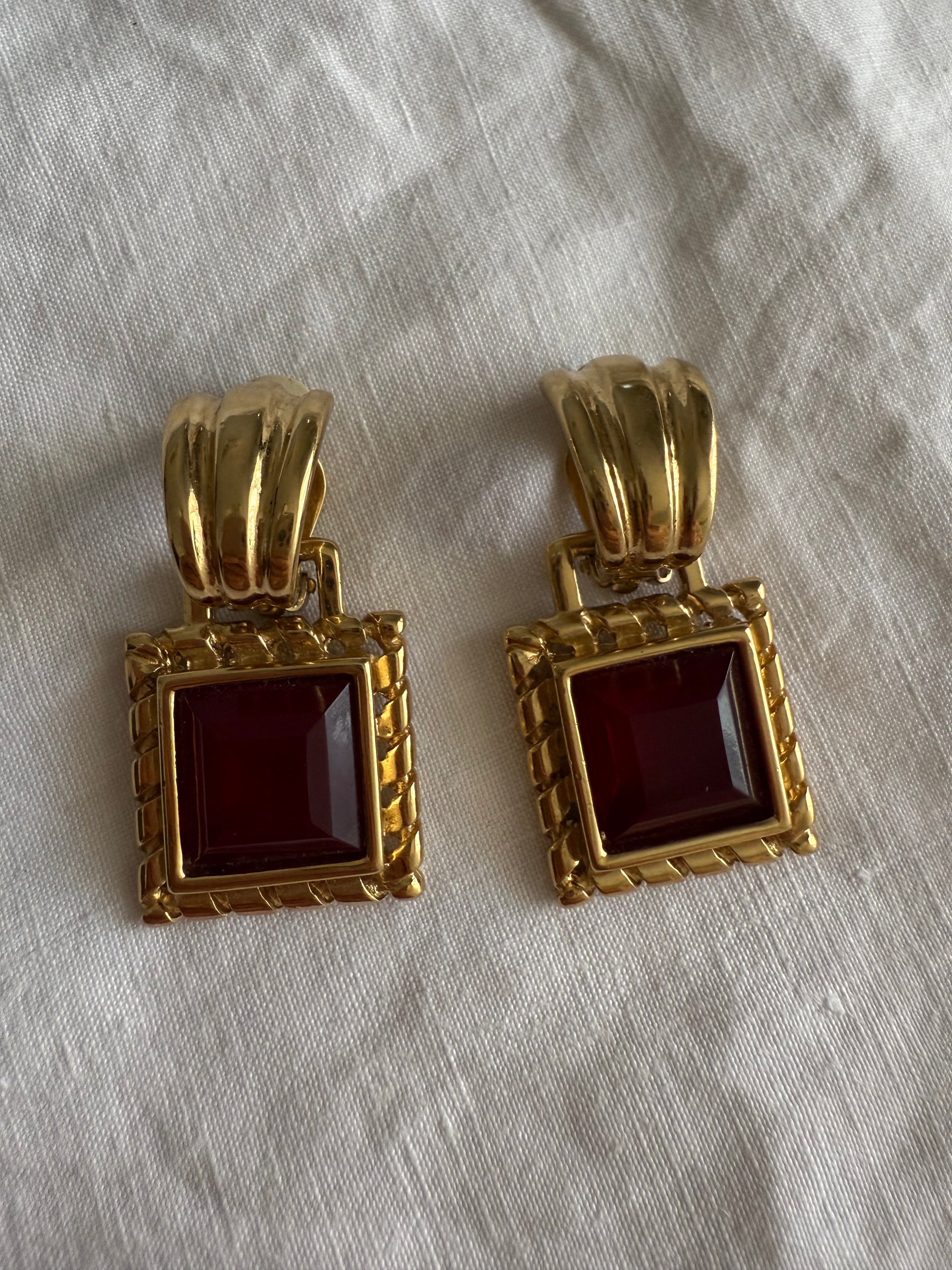 Givenchy gold clip 90s earrings