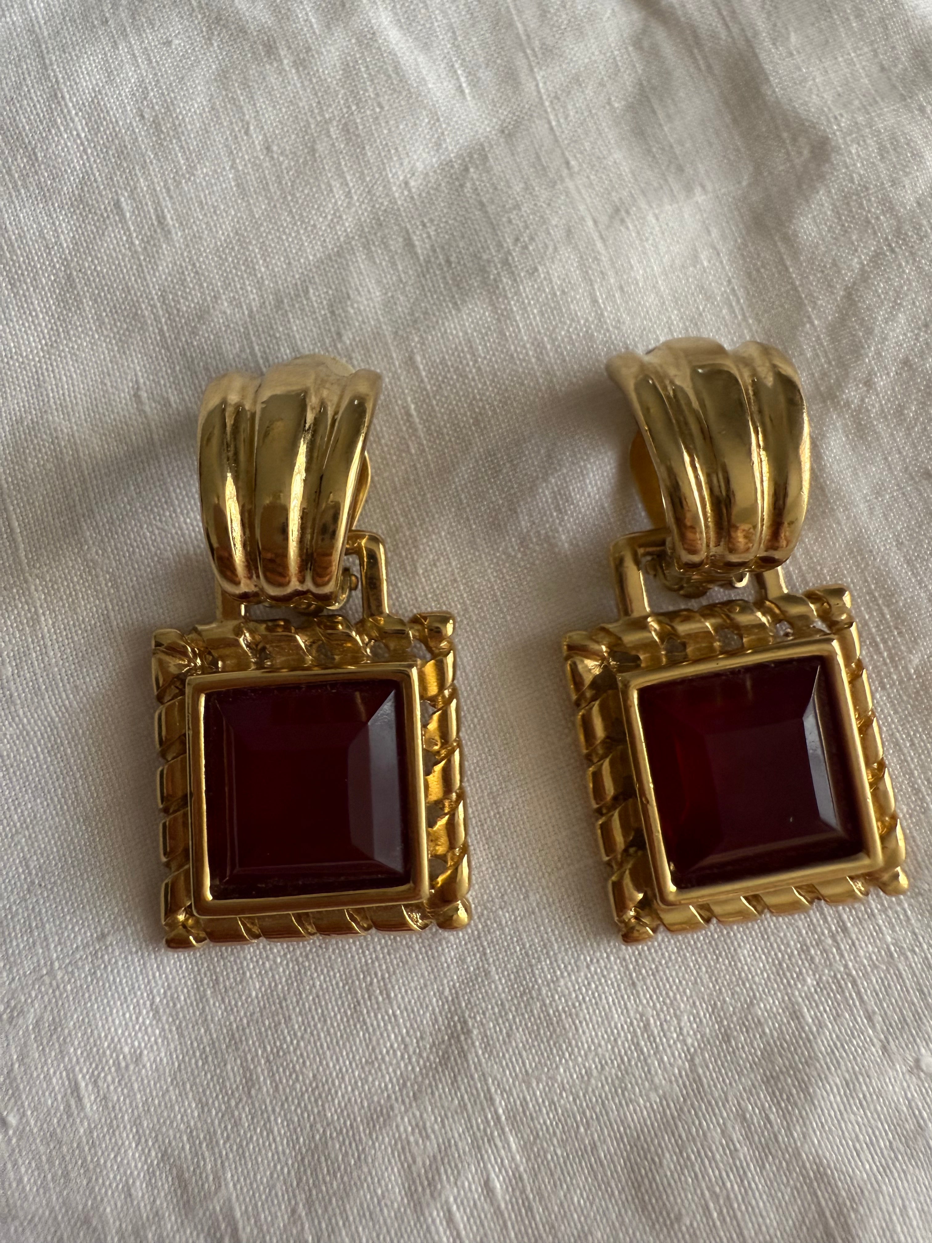 Givenchy gold clip 90s earrings
