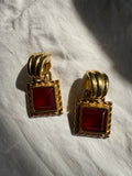 Givenchy gold clip 90s earrings