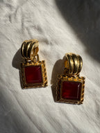 Givenchy gold clip 90s earrings