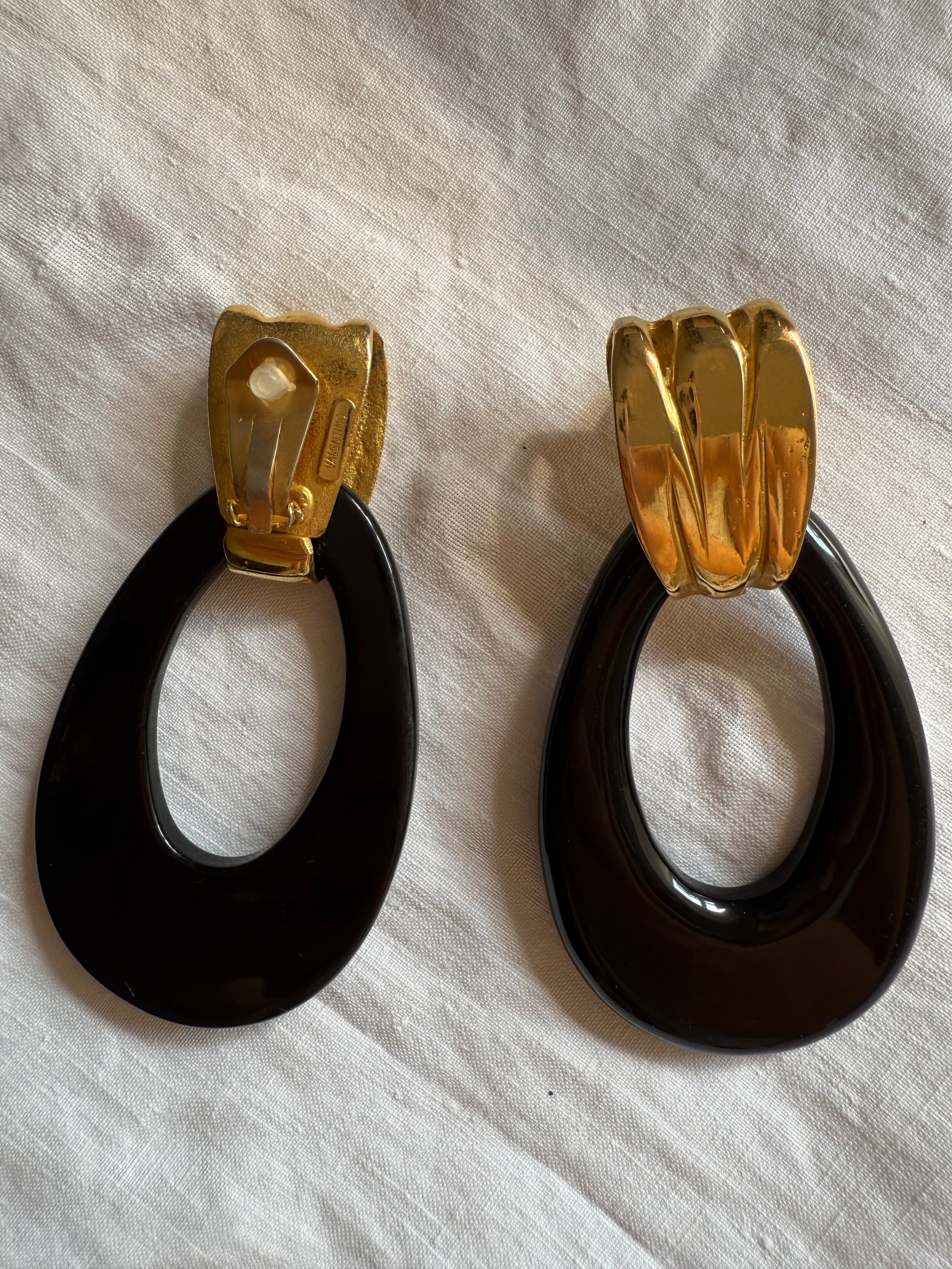 Valentino gold earrings 90s