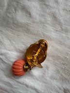 Valentino clip pendant coral peach earrings 90s