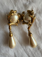 Valentino 90s vintage gold clip earrings