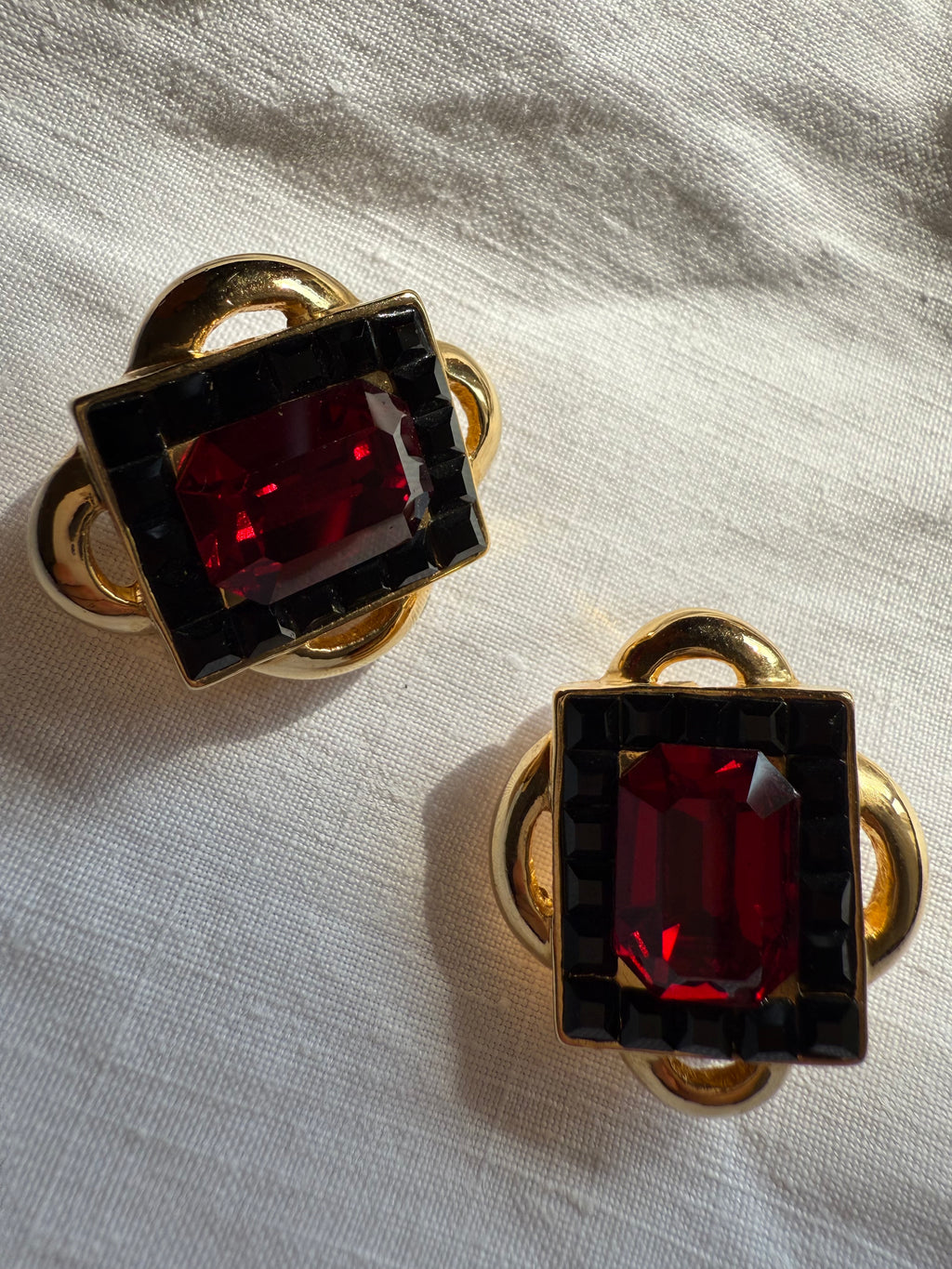 Valentino gold clip earrings 90s