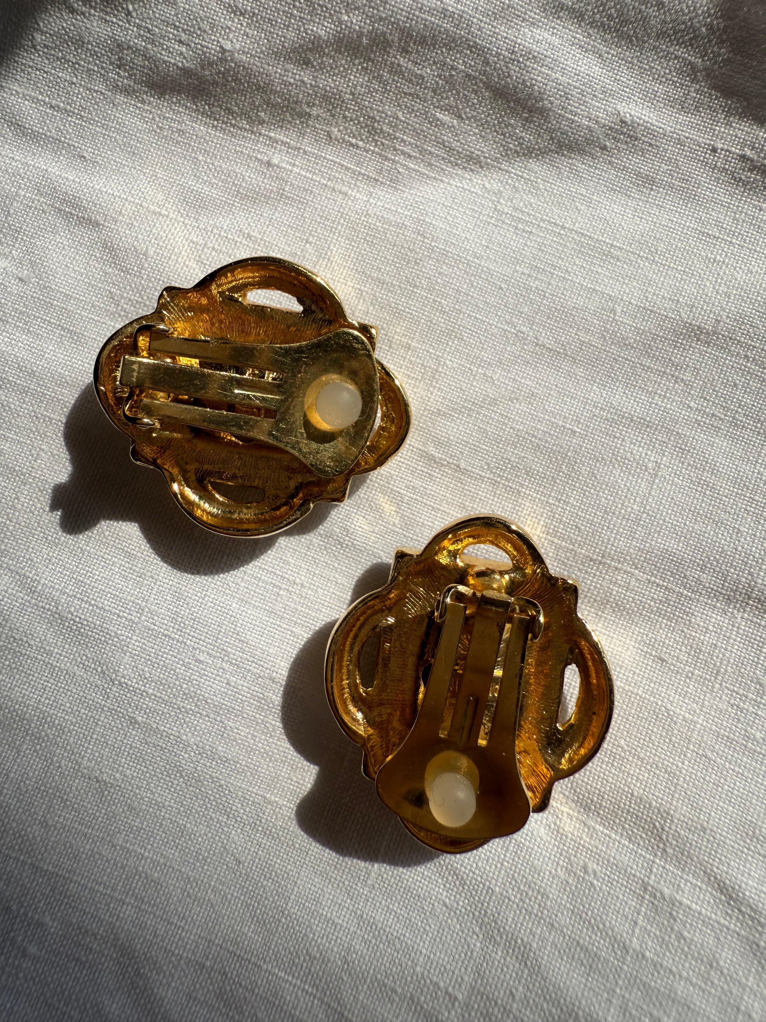 Valentino gold clip earrings 90s