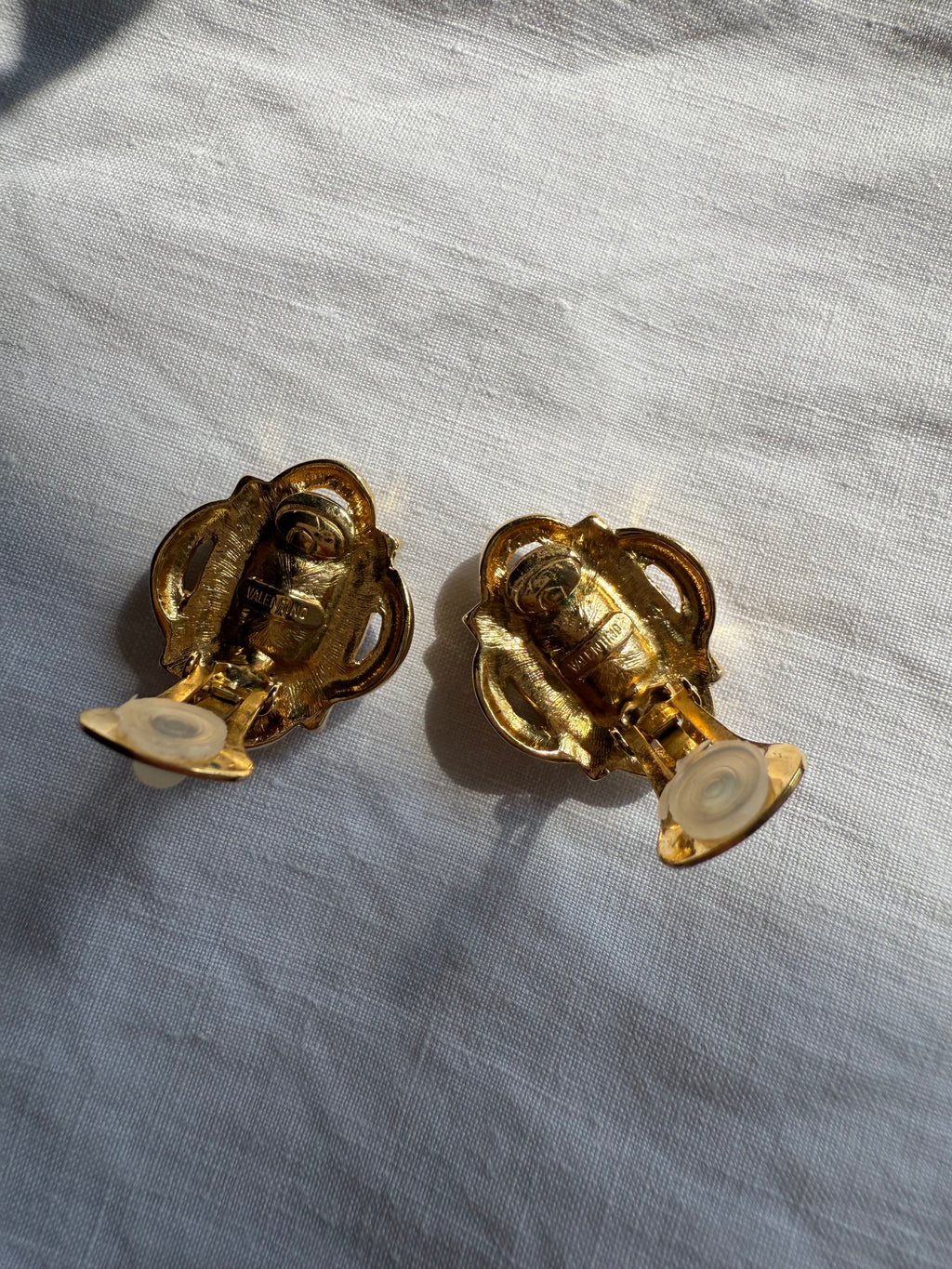 Valentino gold clip earrings 90s