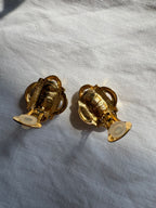 Valentino gold clip earrings 90s