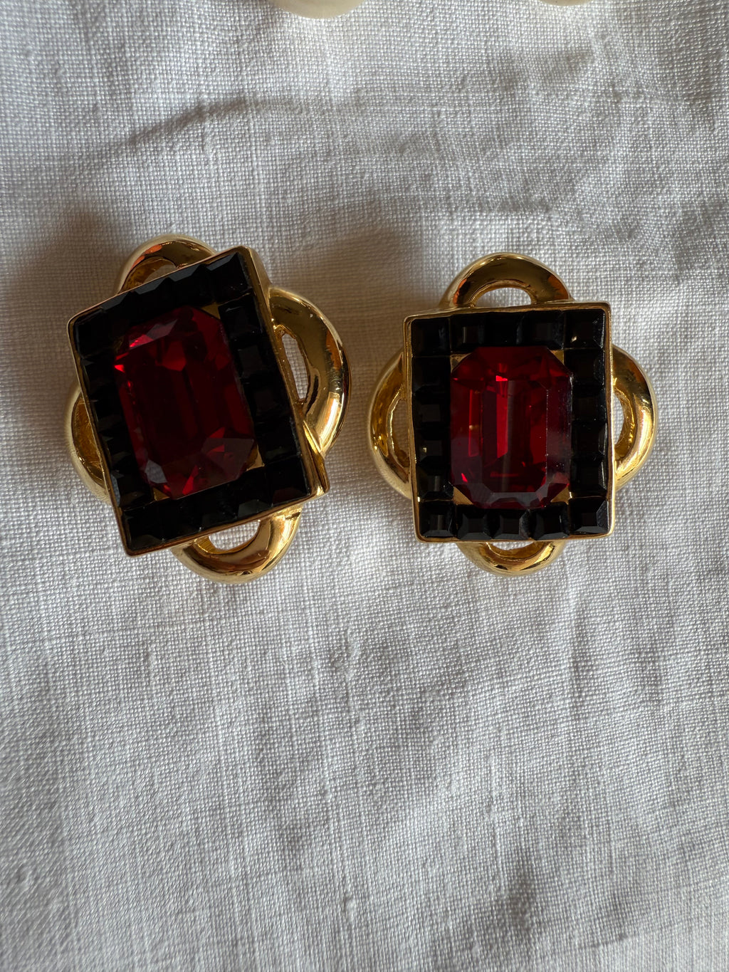 Valentino gold clip earrings 90s