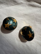 Valentino gold stars green earrings 90s